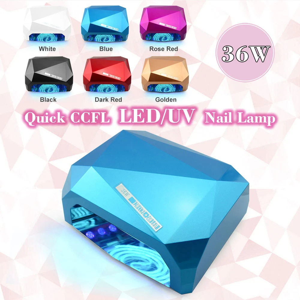 36W LED CCFL UV Nail Dryer Diamond Shape Curing Lamp Machine For UV Gel Nail Polish