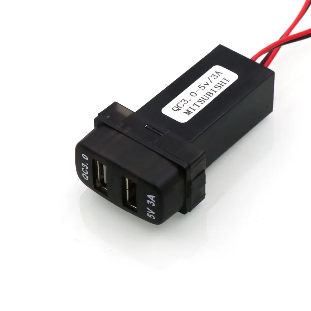 Carro de carga rápida QC3.0 + 5V 3A USB interface soquete uso para Mitsubishi, Asx, Lancer, Outlander, Pajero.