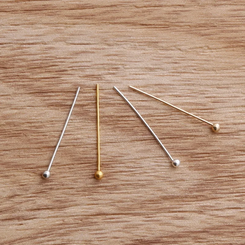 

500Pcs/lot 20x0.5mm Silver Gold KC Gold Rhodium Copper Ball Head Pins Needles For Beads Earring Jewelry Findings Ornament