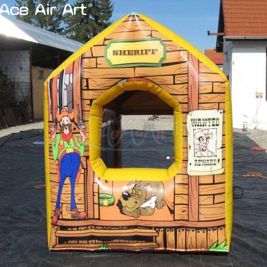 Shape of Small House Inflatable Stall Station Kiosk Booth Concession Booth for Advertising or Entertainment