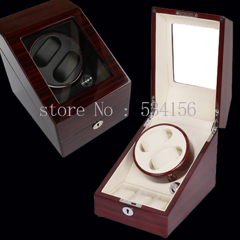 10 color new luxury rotary automatic rotating wooden watch winder display box high gloss piano paint watch winder jewelry box