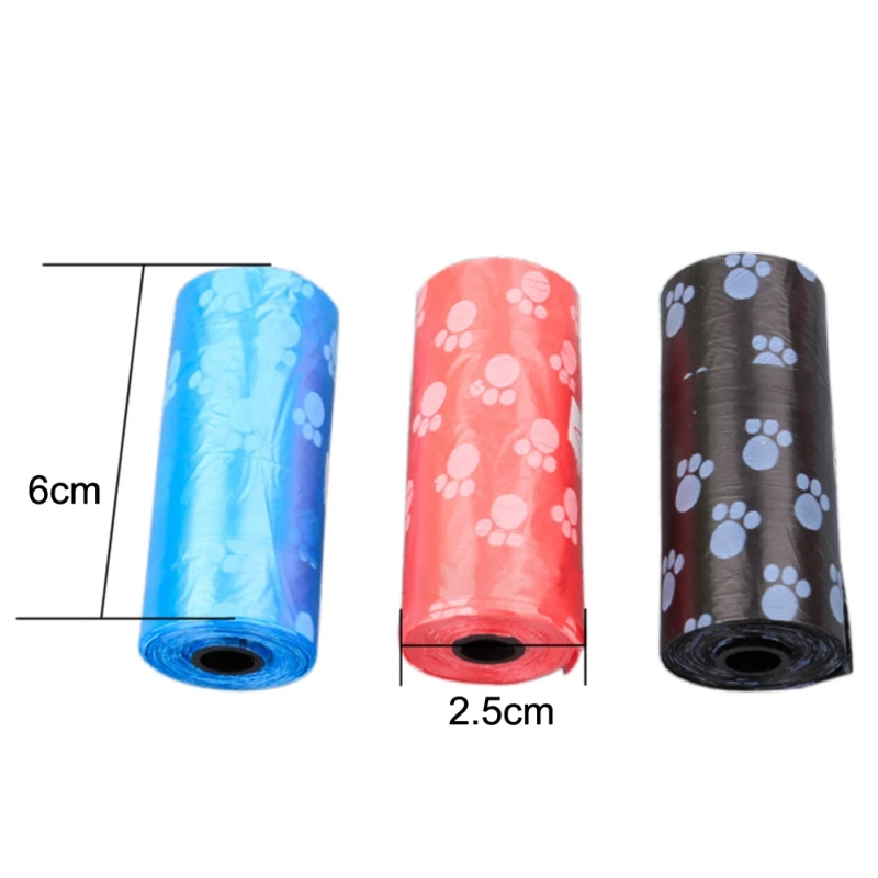 5Roll Degradable Pet Dog Waste Poop Bag With Printing Doggy Bag Pet Waste Clean Poop Bags 4 colors