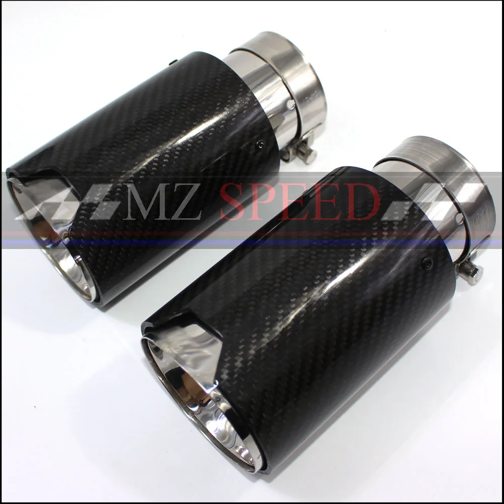 1PCS 66MM in - 95MM out M-Performance Exhaust Tailpipe Car Carbon Fiber Exhaust End Tips for BMW M3 M5 M6  1pcs