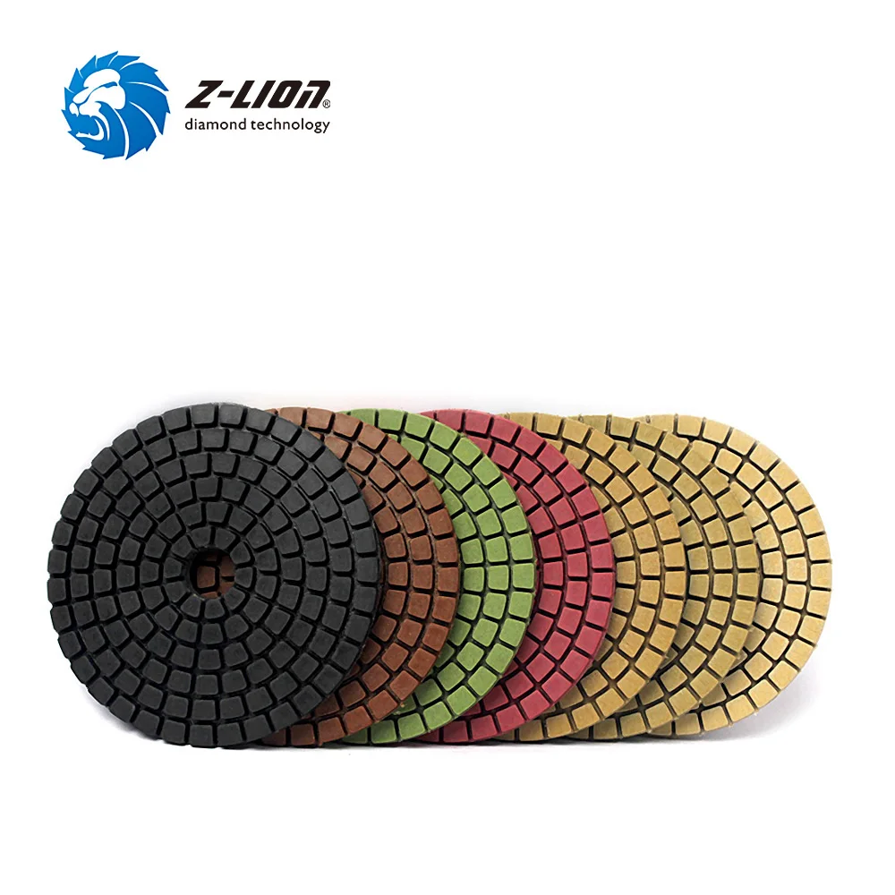 

Z-LION 3" Flexible Wet Polishing Pad Kit 7 Pcs/Set Sanding Pad For Concrete Stone Polish Floor Diamond Tools Wet Polisher