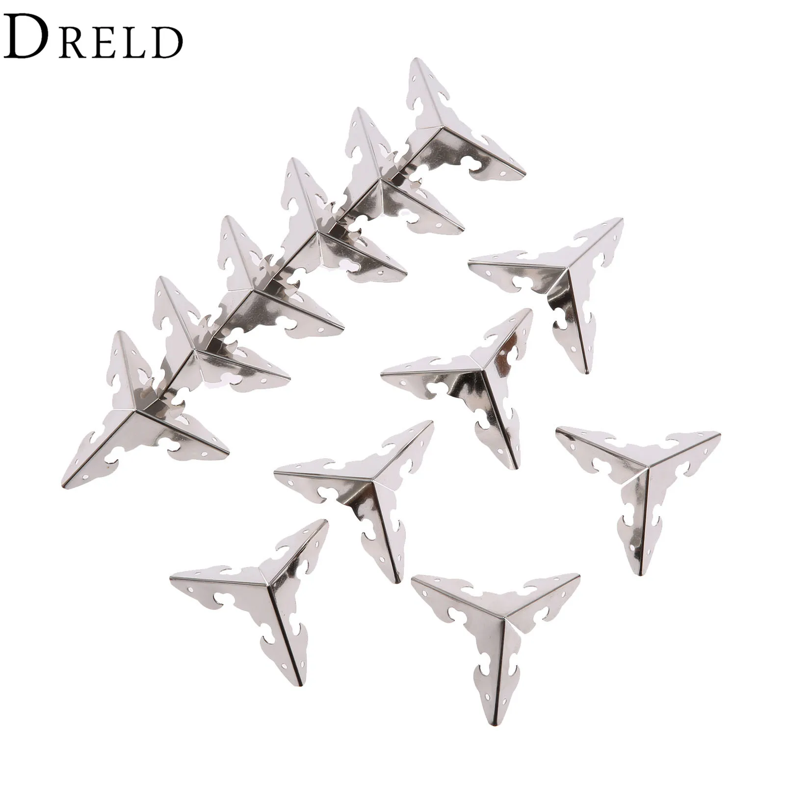 Dreld 12個30ミリメートルアンティークシルバー木箱足脚コーナープロテクターガード金属工芸品装飾ブラケット家具ハードウェア