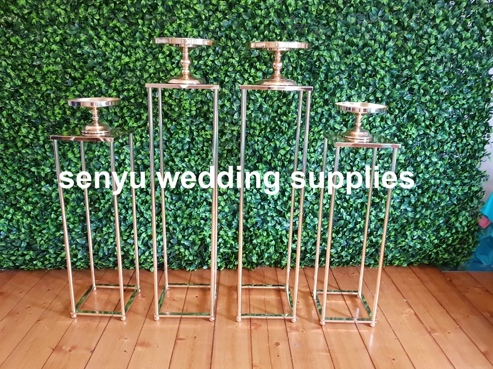 

4pcs 80cm 100cm Wedding Event Display Plinth, square Plinths metal top Plinth Factory metal rectangle cylinder senyu166