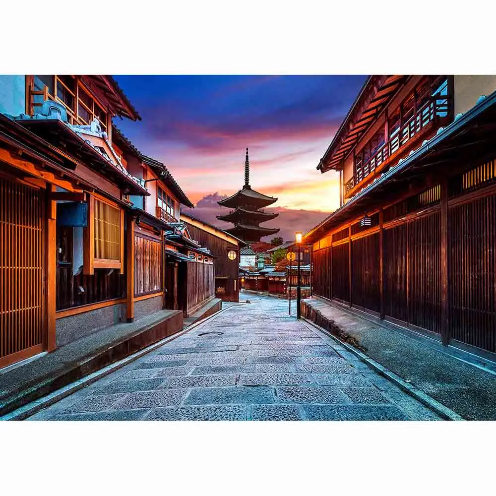 Funnytree photography backdrops kyoto japan architecture ancient sunset culture pagoda religious new photo background wallpaper