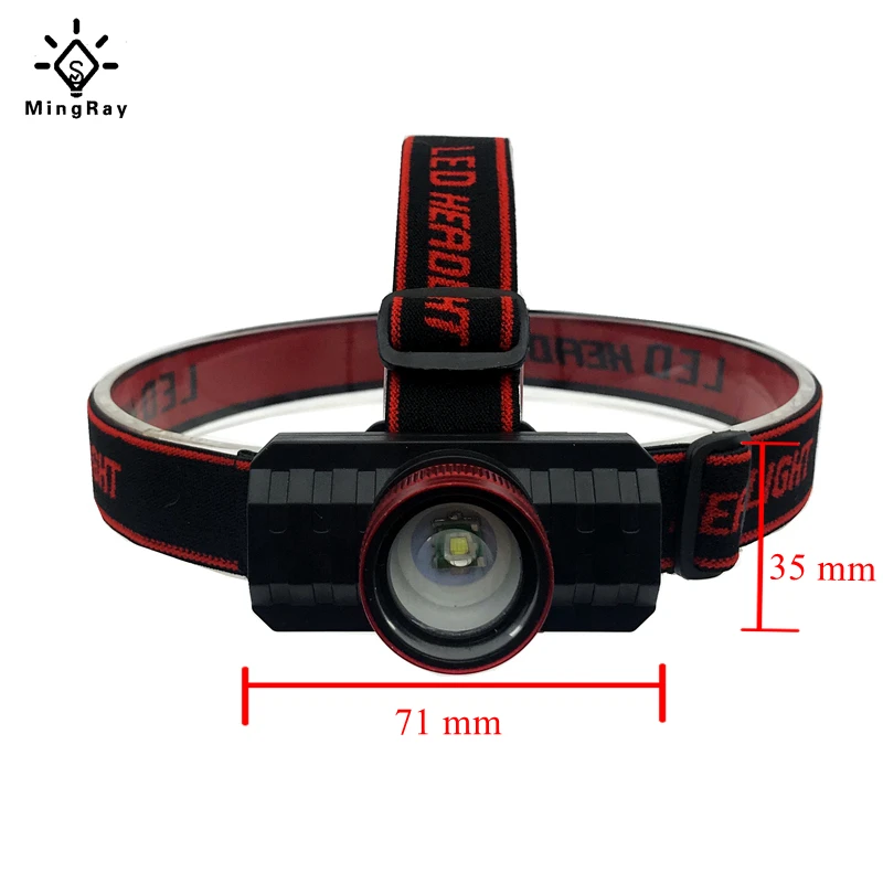 MingRay USB rechargeable 18650 headlamp zoom 5w cree q5 LED head lamp adjustable band headlight fishing camping stroble light