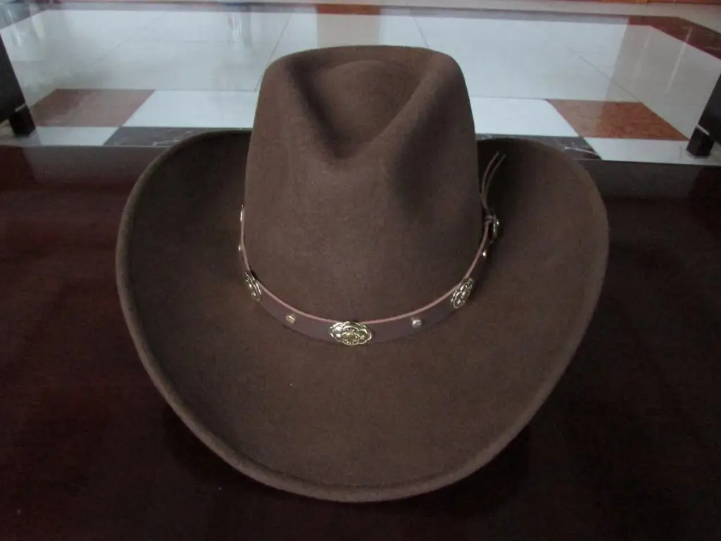 New 100% Woolen Cowboy hat Waterproof Wrinkle-free Felt Cowboy Hats Wide Brim Cowboy Hat Large-brimmed B-8133