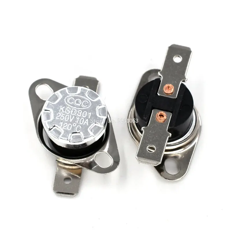 2PCS Normally Open KSD301 10A 250V 40-135 degree Bakelite KSD-301 Temperature Switch Thermostat Sensor 50 60 65 70 75 80 90 100