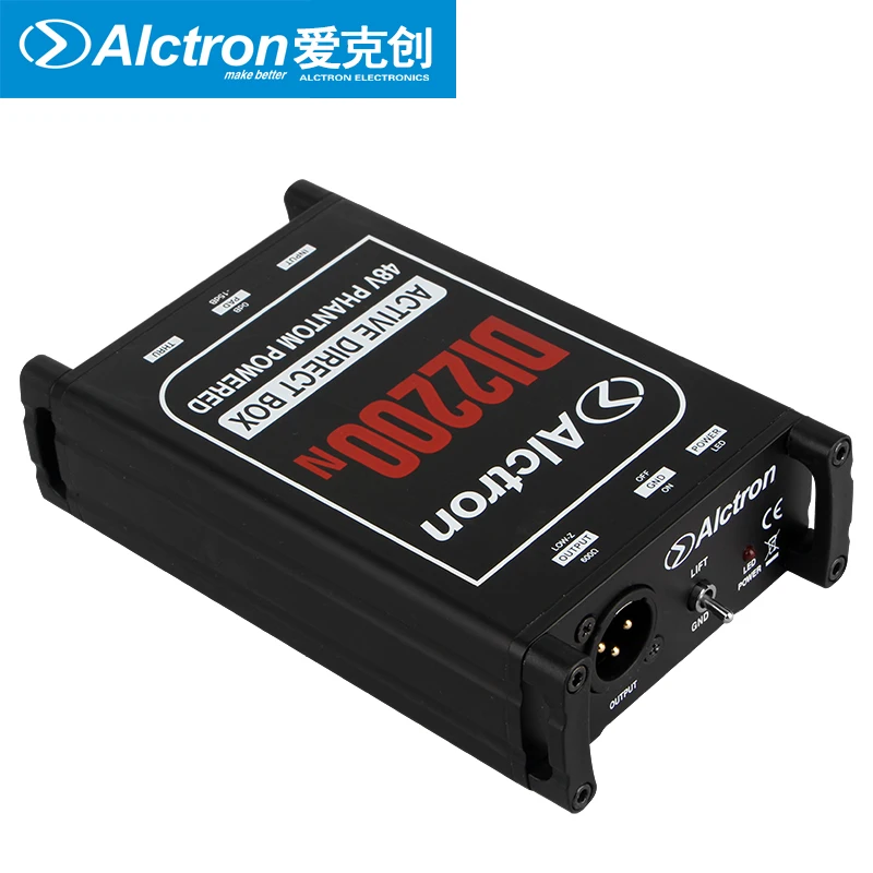 High-performance 48V Phantom Powered Active DI box Designed Alctron DI2200N for Instrument with High Output Level