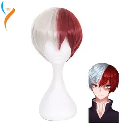 Anime Academia Akademia Shoto Todoroki Shouto White And Red Cosplay Wig+Wig Cap