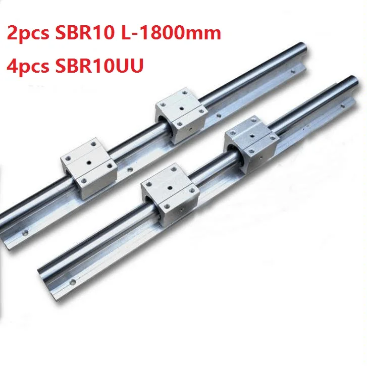 

2pcs SBR10 L-1800mm support rail linear guide + 4pcs SBR10UU linear bearing blocks for CNC router parts