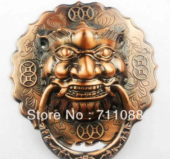 Dooren LT Antique lion head door knocker handle Chinese unicorn beast handle diameter 12mm