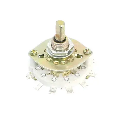 10mm Dia Panel Mounted Ceramic Rotary Switch 1P7T 1 Pole 7 Throw KCZ-1x7