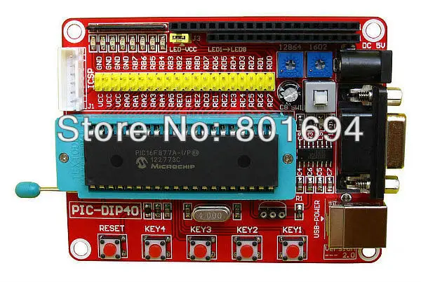 Mini System PIC Development Board Microchip PIC16F877 PIC16F877A with USB Cable