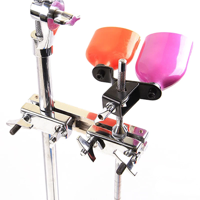 MoonEmbassy Double Sambago Bell Percussion Jam Block Latin Music Cowbell Knocker Drum Accessories