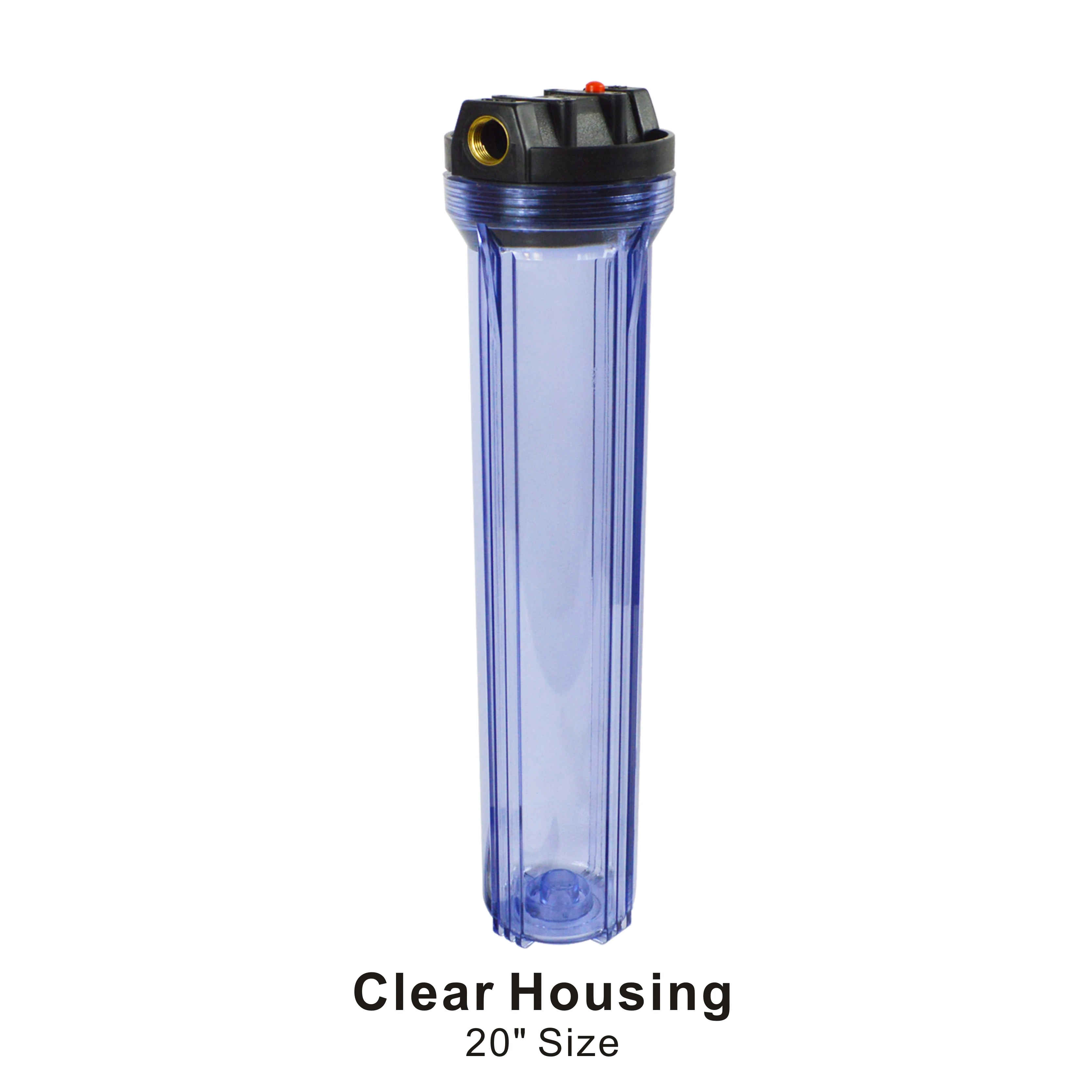Whole House 20-Inch Standard Slim Line 2.5" x 20" Clear Filter Housing 3/4-Inch Brass port include bracket, wrench and screws image 2
