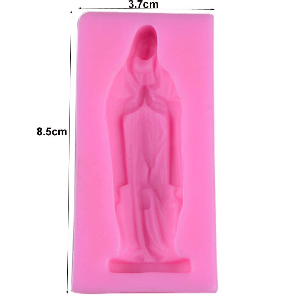 M602 Goddess Girl Prayer Candle Mould Soap Mold Kitchen-Baking Resin Silicone Forms Home Decoration 3D DIY Clay Craft Making