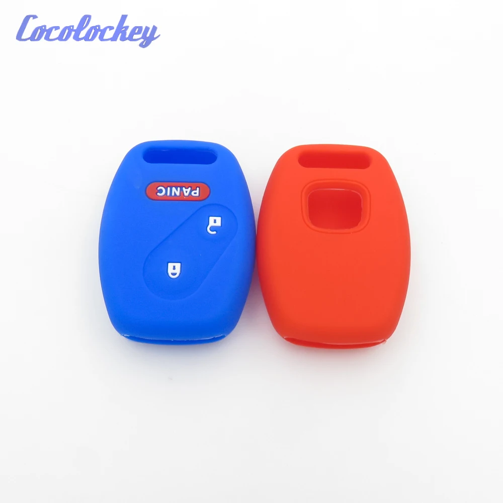 Cocolockey Silicone Car Key Cover Fob Case Skin Set 3Buttons For Honda FIT INSIGHT Civic Accord Remote Keyless Holder 2+1 Button