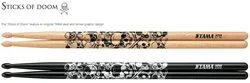 TAMA 5A 7A 5B Oak Sticks Of Doom - Skull Natural/Black, Made in Japan