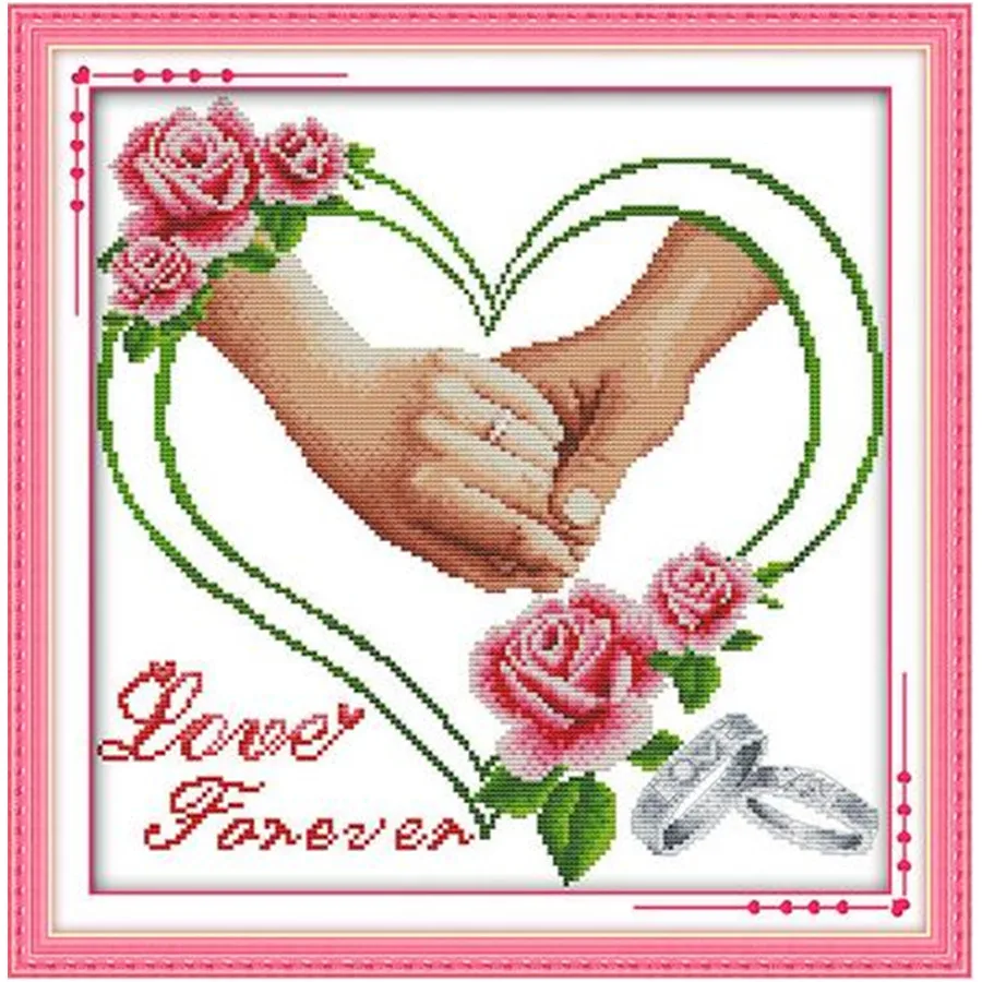 Happiness Lovers DIY Painting Counted Cross Stitch Kits 14CT 11CT Printed DMC Cross-Stitch Patterns Embroidery Needlework Sets