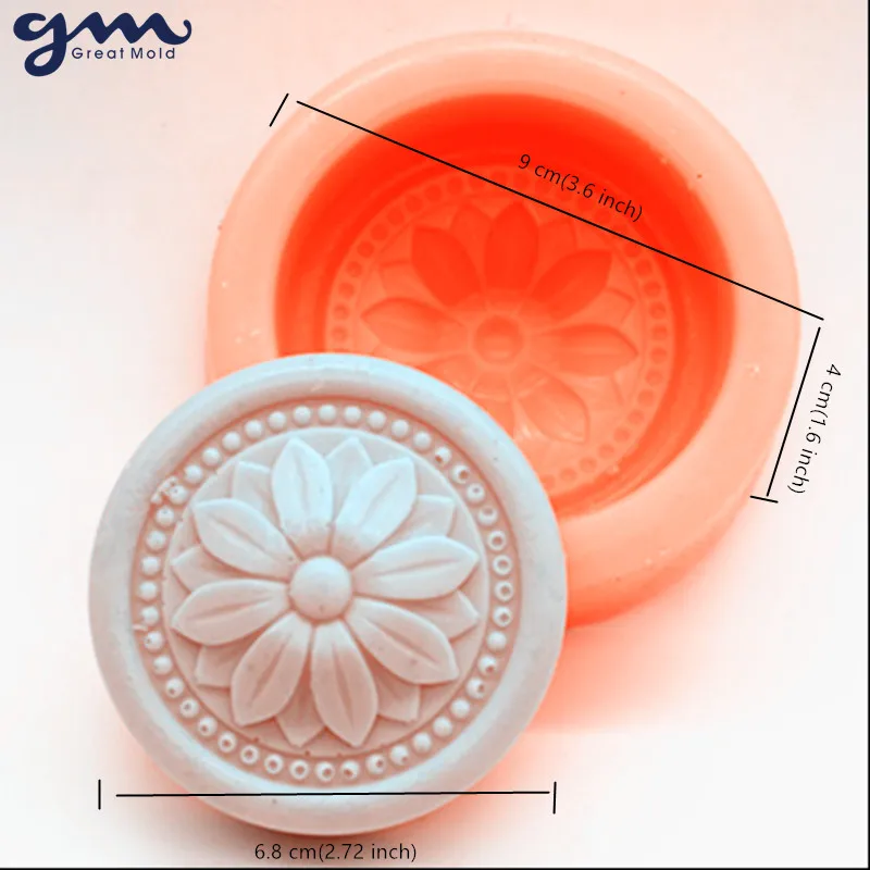 Round Flower Silicone Soap Mold, Handmade Soap Making, DIY Candle, Scented Wax Molds, Cake Baking Tools