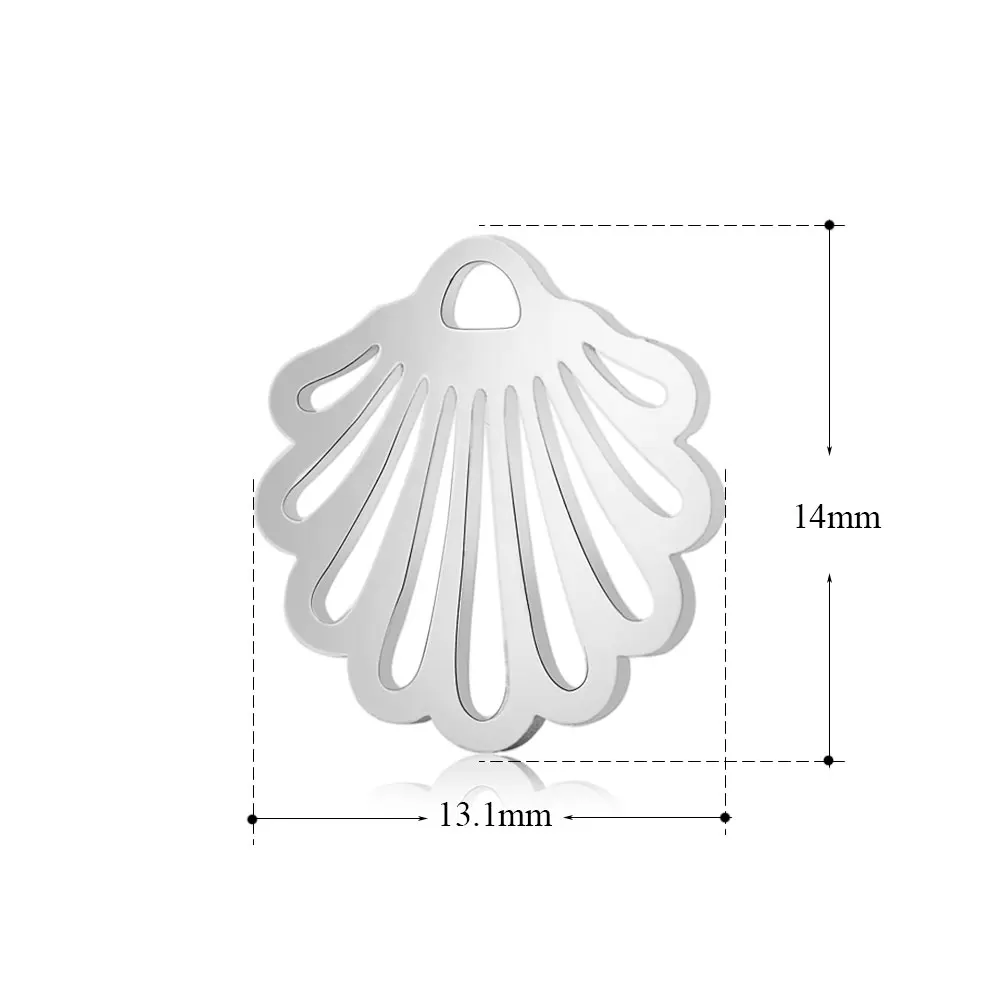 10pcs/lot 316 Stainless Steel Sea Shell Charms VNISTAR High Polished  Seahorse DIY Conch Jewelry Finding Supplies