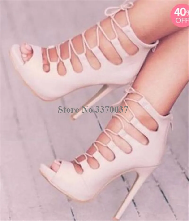 Linamong موضة جميلة اللمحة تو جلد الغزال كعب ستيليتو المصارع مضخات الوردي البيج الأحمر الدانتيل متابعة الأشرطة عبر الكعب العالي