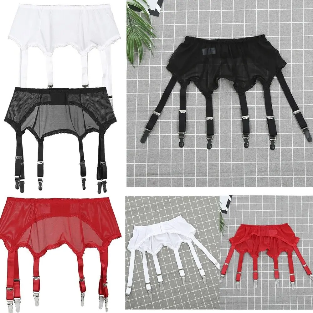 

Sexy Garter Belt Women High Waist Mesh Suspender Belt Elastic Temptation 6 Straps 6 Claws Sexy Garter Lingerie