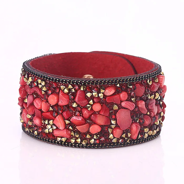 New Fashion Men Wide Leather Bracelet Brown Wide Cuff Bracelets & Bangles Wristband Vintage Punk women Jewelry 2.8*21CM