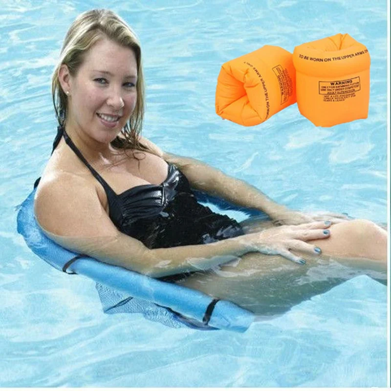 Thicken 6cm EPE Swimming Ring Floating Chair for Adult Kids Pool with Swim Arm Rings Sitting Bedding On Water Toy