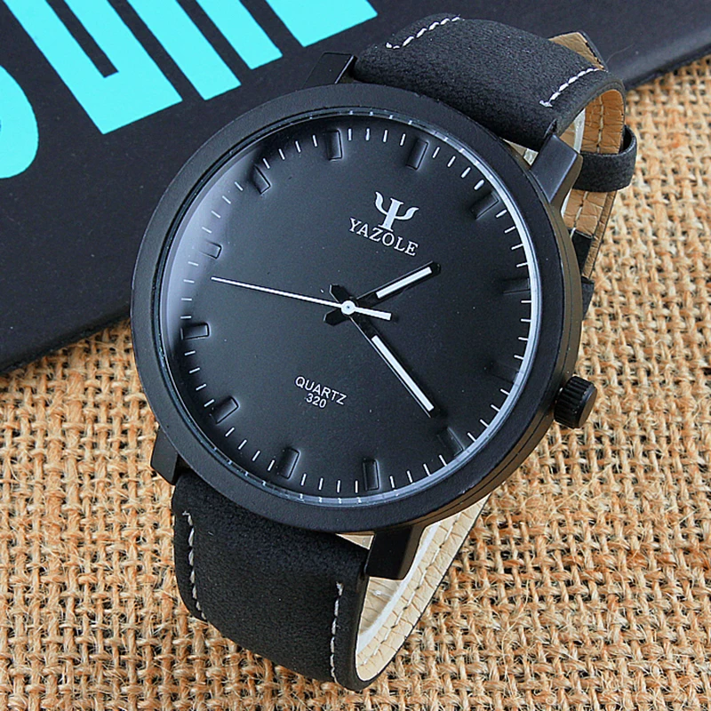 YAZOLE Top Brand Luxury 2023 New Stylish Men Watch Military Wristwatches Fashion Bracelet Leather Analog Quartz Clock Religio