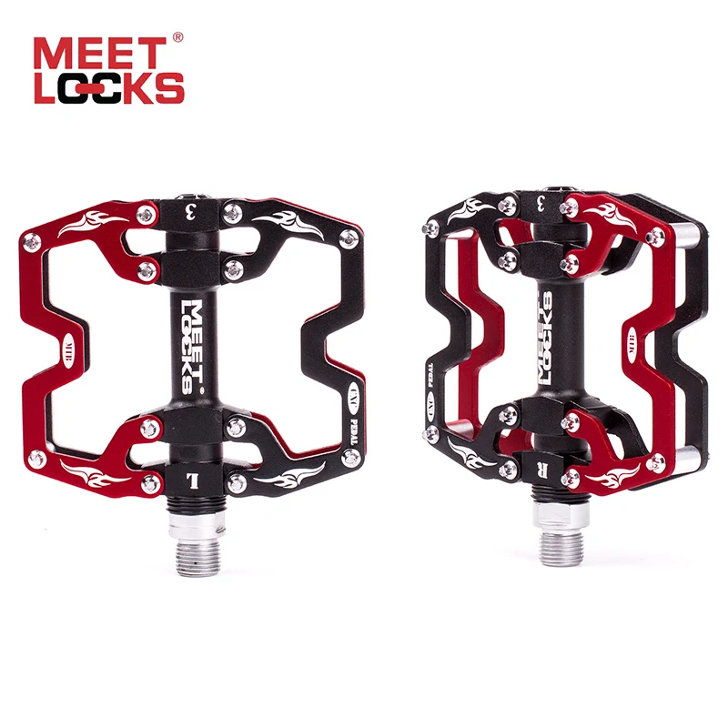 MEETLOCKS Bicycle Pedals CNC Aluminum Body For MTB Road Cycling 3 Bearing Bicycle Pedal Bike Body Parts Cycling Accesssories