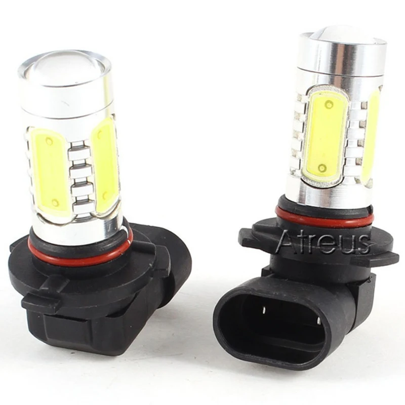 Atreus 2Pcs Car LED 7.5W Xenon 9005 HB3 White 6000K COB LED Bulbs Driving Fog Lights 12V with Lens Automobiles Accessories