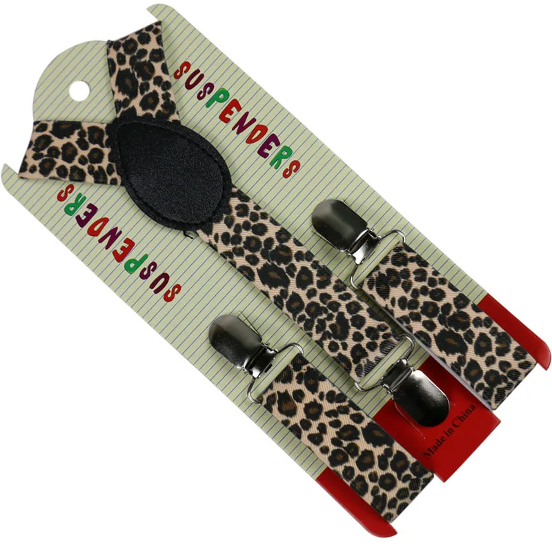 HUOBAO Fashion 2.5cm Wide Animal leopard Print Y Back Suspenders For Children Baby Boys Elastic Braces Kids Brace Suspenders