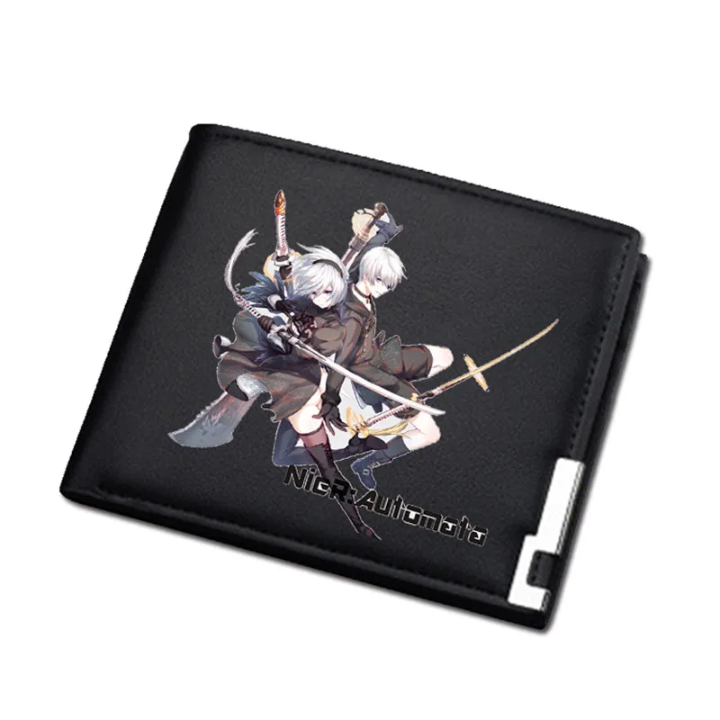 NieR:Automata Game Unisex Long Coin Purse YoRHa No. 2 Pu Leather Short Wallet ID Card Holder Women Sexy Money Bag