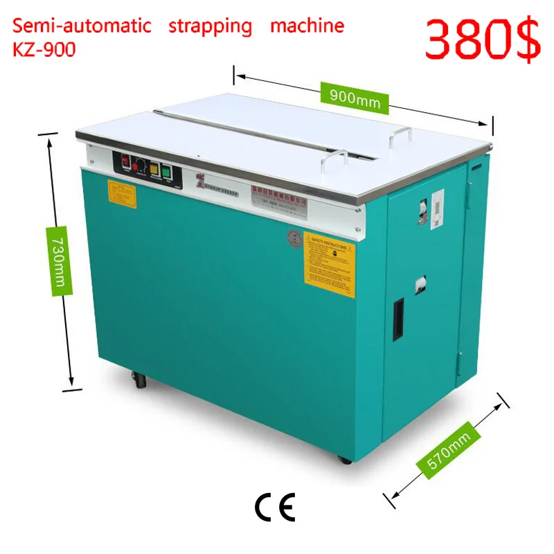 Low tablel semi-automatic strapping machine plastic banding machine carton strapping machine KZN900 packaging equipment