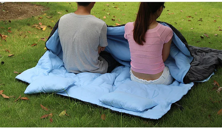 Double lovers spring and autumn winter camping Adult sleeping bag including two pillows AT6119