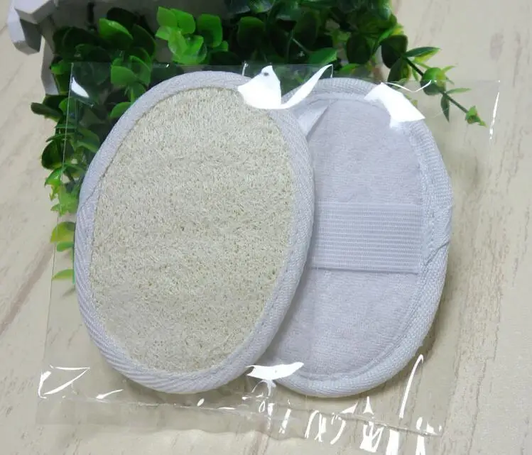 500pcs/lot 9*12CM Beige Square Natural Loofah Shower Brush Exfoliating Shower gloves SN2043