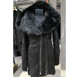 Delle donne Turchia Toscana Shearling Giacca delle Donne Lungo Cappotto di Pelliccia delle Donne di Inverno del Rivestimento Caldo