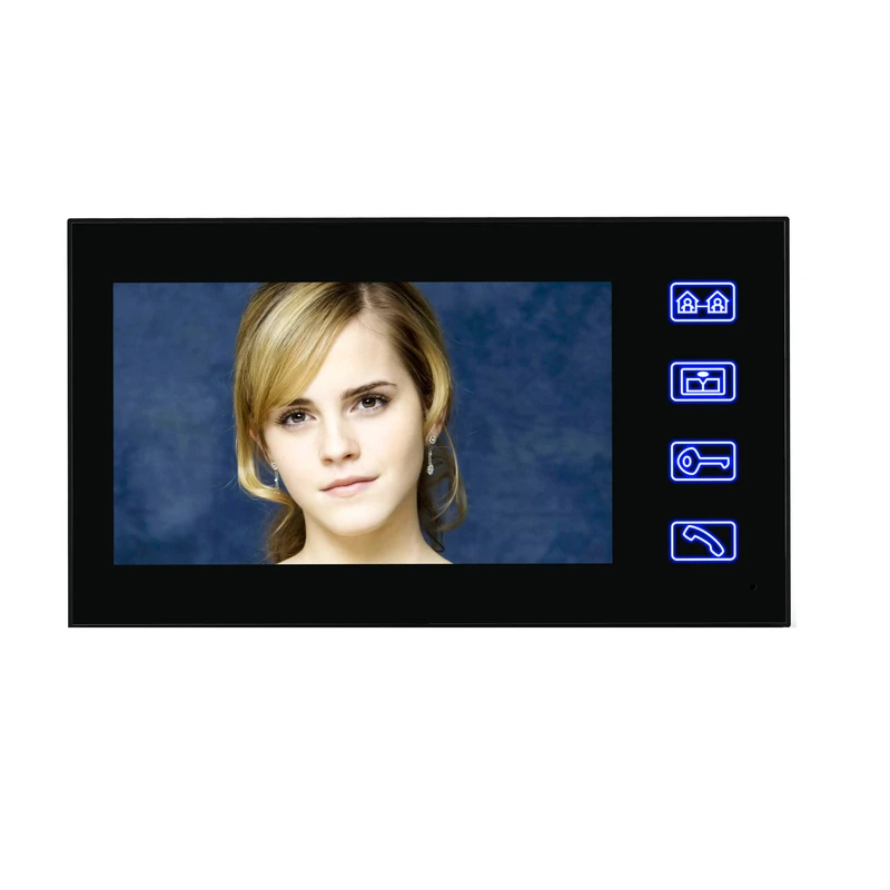 Frete grátis! interfone de vídeo para porta de 7 polegadas, campainha com 1 peça de câmera de segurança cctv para ambiente externo 1000tvl + 2 peças de monitor interno