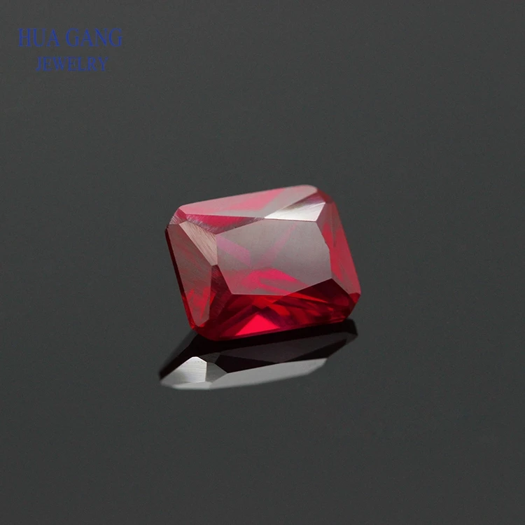 

8# Red Stone Octangle Shape Princess Cut Synthetic Corundum Gems stone For jewelry Size 4x6~10x14mm