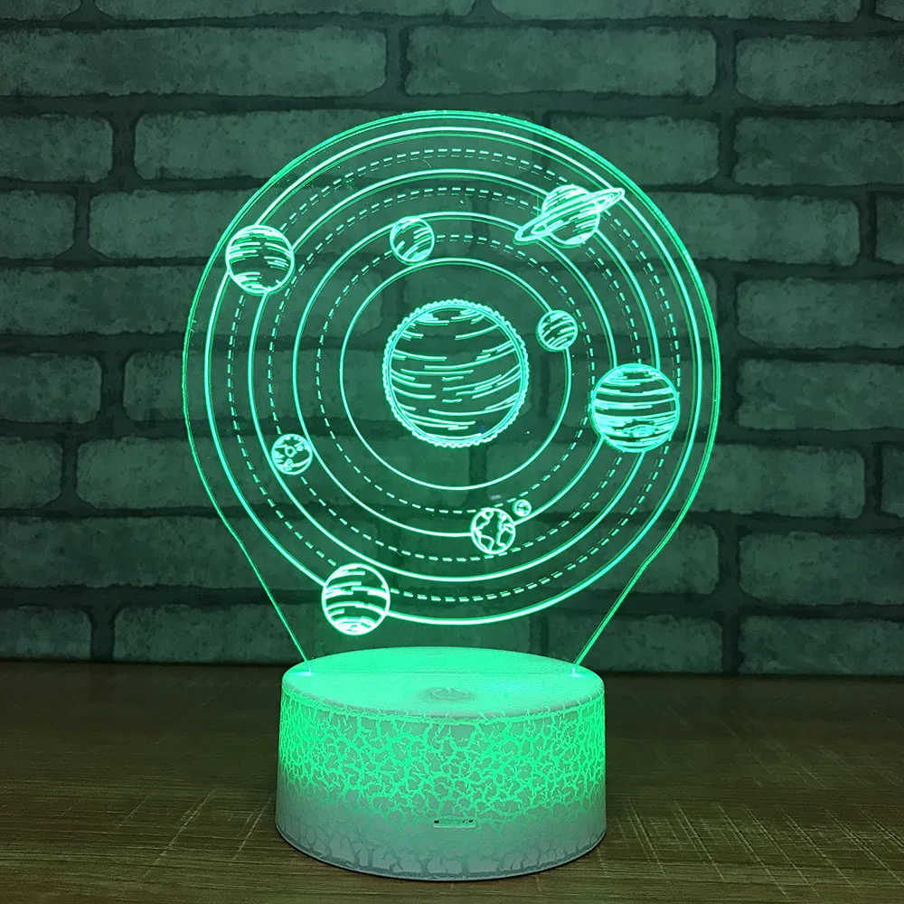 Planetary systSeven Color Led 3d Lamp Usb Interface Cosmic Night Light Wholesale Christmas decorations gift for baby room lights