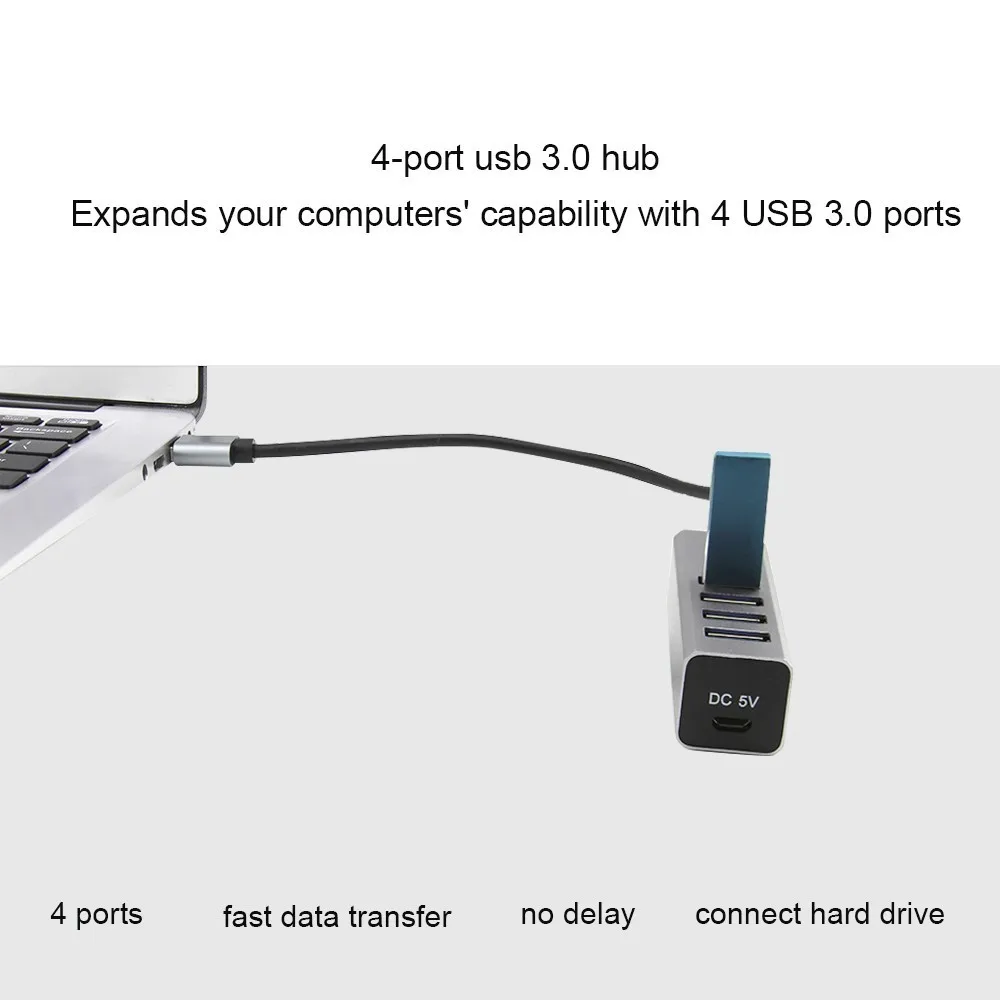 USB 3.0 Hub OTG Hub 4 Ports Micro USB Splitter Power Interface Multi USB3.0 Hubs Adapter For PC Huawei Mate 20 Pro P20 Pro
