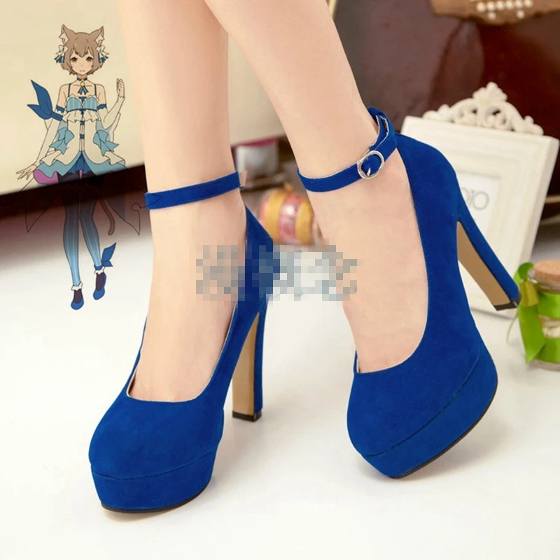 

Re Zero kara Hajimeru Isekai Seikatsu Felix Argyle Blue Mid Heel Shoes Cosplay Shoes New Fashion