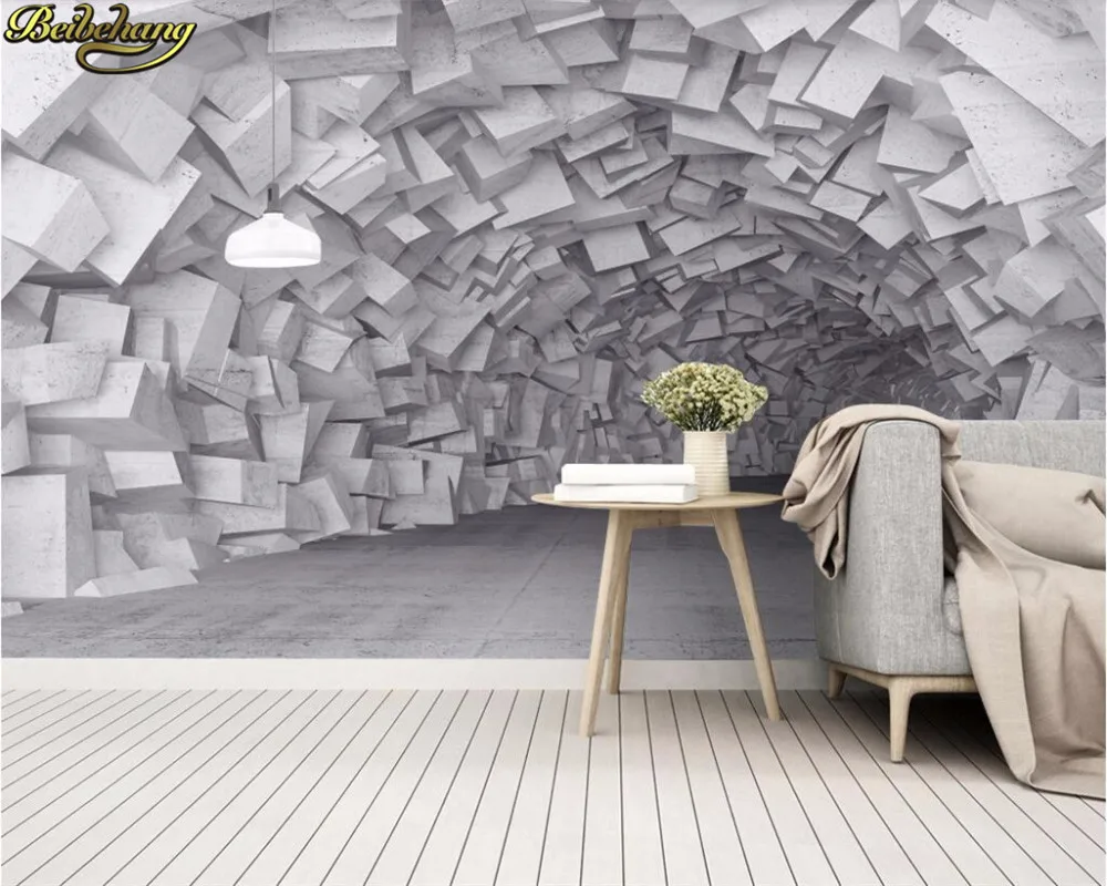 Custom wallpaper mural 3D stereo European retro extension space tunnel industrial wind background papel de parede wall sticker