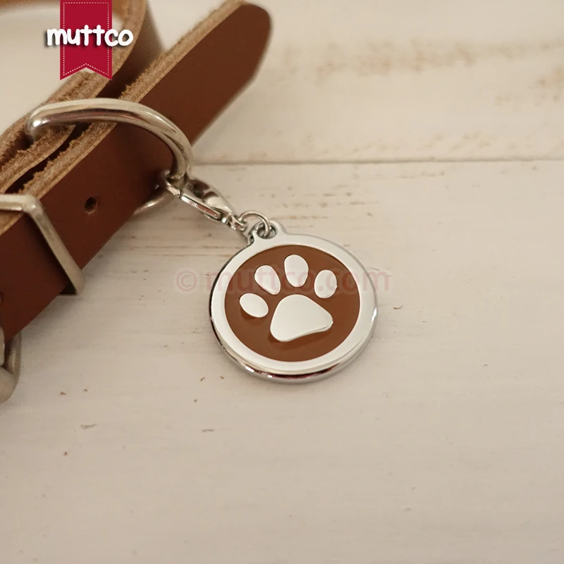 Freeship 30mm paw print dog tags dog id tags for pets,free shipping metal round dog name tags collar cat puppy blank dog charm