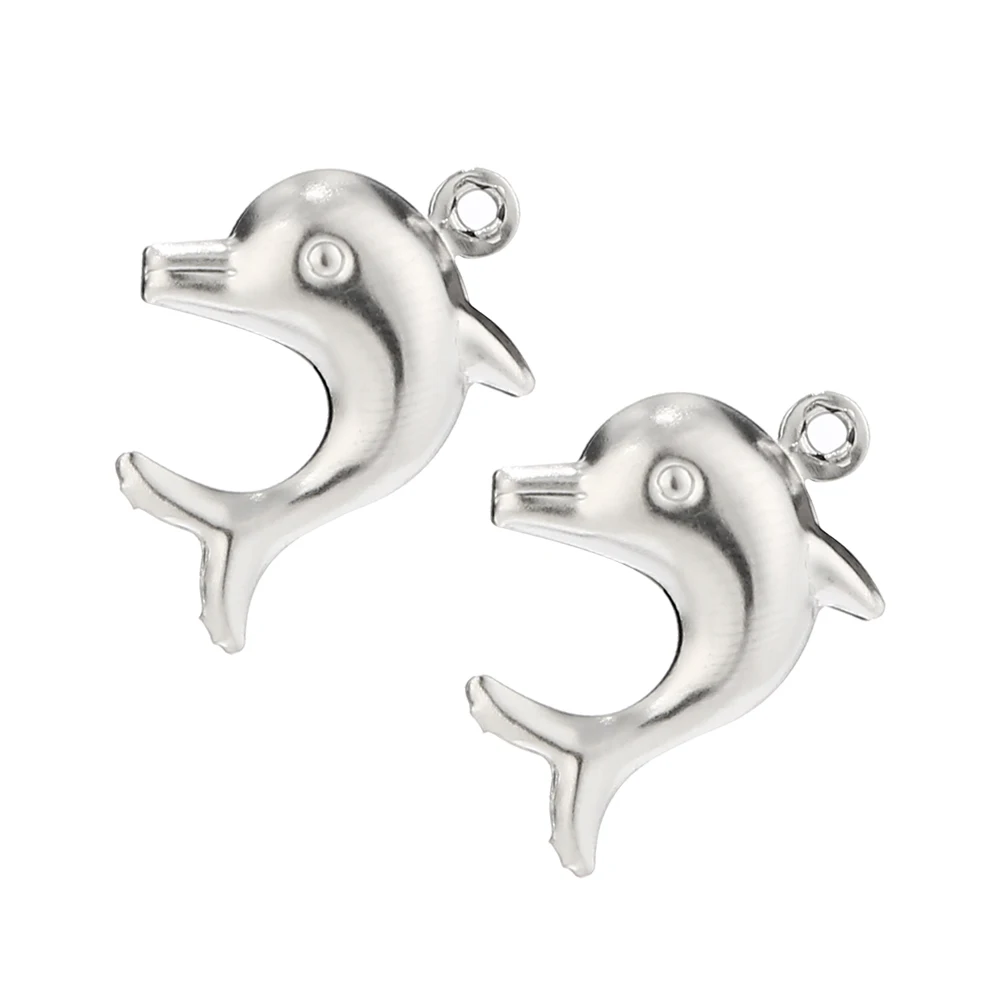 10pcs Antique Silver Dolphin Lucky Pendant Charms Sea Animals Charm Findings Jewelry Necklace Making 20 X 15mm