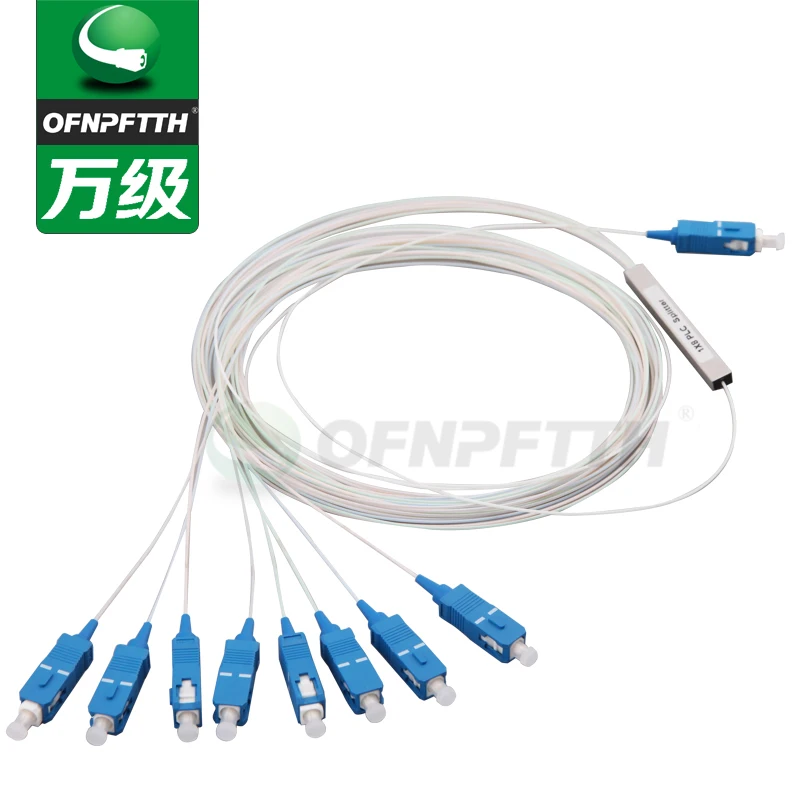 1*8 PLC Splitter SC/UPC Connector Mini Steel 0.9mm Type